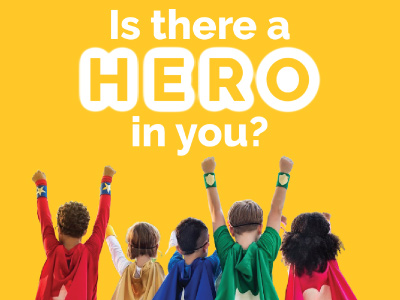is there a hero in you with kids dressed as and pretending to be superheroes